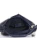 Anna Morellini Leder-Schultertasche "Alba" in Dunkelblau - (B)38 x (H)34 x (T)10 cm