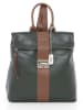 Anna Morellini Leren rugzak "Azaela" olijfgroen/bruin - (B)30 x (H)31 x (D)11 cm