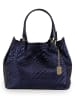 Anna Morellini Leder-Henkeltasche "Eloisa" in Dunkelblau - (B)38 x (H)28 x (T)16 cm