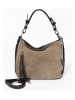 Anna Morellini Leder-Schultertasche "Forena" in Taupe/ Braun - (B)32 x (H)25 x (T)11 cm