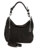 Anna Morellini Leder-Schultertasche "Forena" in Anthrazit - (B)32 x (H)25 x (T)11 cm