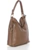 Mia Tomazzi Leder-Schultertasche "Castello" in Taupe - (B)35 x (H)29 x (T)12 cm