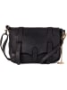 Mia Tomazzi Leder-Umhängetasche "Cinisello" in Schwarz - (B)24 x (H)22 x (T)11 cm