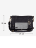 Mia Tomazzi Leder-Umhängetasche "Cinisello" in Dunkelblau - (B)24 x (H)22 x (T)11 cm