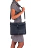 Mia Tomazzi Leder-Umhängetasche "Alerami" in Dunkelblau - (B)30 x (H)25 x (T)10 cm