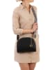 Mia Tomazzi Leder-Umhängetasche "Marghera" in Schwarz - (B)26 x (H)20 x (T)8 cm