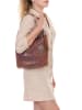 Mia Tomazzi Leren schoudertas "Benaco" bruin - (B)28 x (H)31 x (D)15 cm