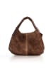Lucca Baldi Leder-Schultertasche "Pitigliano" in Braun - (B)41 x (H)34 x (T)30 cm