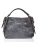 Lucca Baldi Leren handtas "Cortona" grijs - (B)40 x (H)36 x (D)16 cm