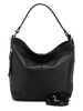 Lucca Baldi Leder-Schultertasche "Carrara" in Schwarz - (B)36 x (H)28 x (T)12 cm