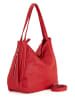 Lucca Baldi Leren schoudertas "Fiesole" rood - (B)34 x (H)29 x (D)15 cm