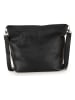 Lucca Baldi Leren schoudertas "Trapani" zwart - (B)33 x (H)25 x (D)14 cm