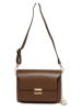 Pia Sassi Leren schoudertas "Carbonara" lichtbruin - (L)23 x (B)17 x (H)10 cm
