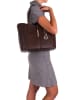 Mia Tomazzi Leren schoudertas "Valbrona" bruin - (B)40 x (H)27 x (D)14 cm