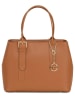 Mia Tomazzi Leder-Henkeltasche in Camel - (B)31 x (H)24 x (T)11 cm