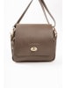 Lia Biassoni Leren schoudertas taupe - (B)23 x (H)20 x (D)9 cm