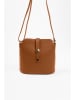 Lia Biassoni Leder-Umhängetasche in Hellbraun - (B)24 x (H)22 x (T)10 cm