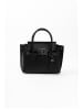 Lia Biassoni Leder-Henkeltasche in Schwarz - (B)30 x (H)23 x (T)11 cm