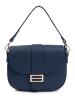 Lia Biassoni Leder-Schultertasche in Dunkelblau - (B)27 x (H)22 x (T)7 cm