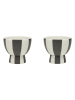 OYOY living design 2er-Set: Eierbecher "Toppu" in Creme/ Anthrazit - (H)5 cm - Ø 4,5 cm