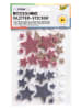 folia PAPER Glitter-Moosgummisticker "Sterne" in Rosa/ Blau/ Gold/ Weiß - 40 Stück