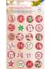 folia PAPER Adventskalender-buttons rood/groen - 24 stuks