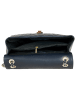 ORE10 Leder-Schultertasche "Edalea" in Dunkelblau - (B)27 x (H)18 x (T)12 cm