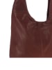ORE10 Leder-Schultertasche "Vercelli" in Bordeaux - (B)40 x (H)30 x (T)14 cm