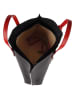 ORE10 Leder-Shopper "Avocetta" in Schwarz/ Rot - (B)48 x (H)30 x (T)12 cm
