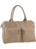 ORE10 Leder-Henkeltasche "Starna" in Beige - (B)34 x (H)26 x (T)14 cm