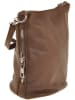ORE10 Leder-Umhängetasche "Ambly" in Braun - (B)20 x (H)19 x (T)10 cm