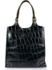 ORE10 Leren shopper "Prince" zwart - (B)32 x (H)35 x (D)13 cm