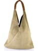 ORE10 Leder-Shopper "Lord" in Beige - (B)34 x (H)39 x (T)8 cm