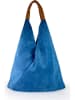 ORE10 Leder-Schultertasche "Lord" in Blau - (B)34 x (H)39 x (T)8 cm