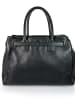 ORE10 Leder-Henkeltasche "Trast" in Schwarz - (B)38 x (H)28 x (T)15 cm