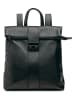 ORE10 Leder-Rucksack "Estro" in Schwarz - (B)33 x (H)38 x (T)14 cm