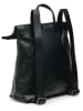 ORE10 Leder-Rucksack "Estro" in Schwarz - (B)33 x (H)38 x (T)14 cm