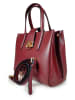 ORE10 Leren handtas "Senio" bordeaux - (B)28 x (H)22 x (D)13 cm