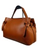 Florence Bags Leder-Henkeltasche "Capoliveri" in Hellbraun - (B)33 x (H)20 x (T)13 cm