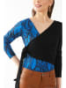 Milan Kiss Bluse in Blau/ Schwarz
