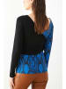 Milan Kiss Bluse in Blau/ Schwarz
