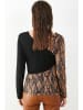 Milan Kiss Blouse lichtbruin/zwart