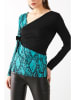 Milan Kiss Bluse in Schwarz/ Türkis