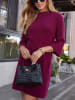 Milan Kiss Gebreide jurk bordeaux