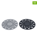 JosephJoseph 2-delige set: onderzetters "Spot-On" grijs/zwart - Ø 17 cm