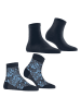 ESPRIT 2er-Set: Socken ''Geranium'' in Dunkelblau/ Hellblau