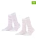 ESPRIT Skarpety (2 pary) "Fine Stripe" w kolorze białym