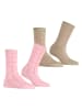 ESPRIT 2er-Set: Socken in Khaki/ Rosa