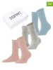 ESPRIT 3er-Set: Socken in Hellblau/ Grau/ Rosa
