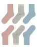ESPRIT 3er-Set: Socken in Hellblau/ Grau/ Rosa